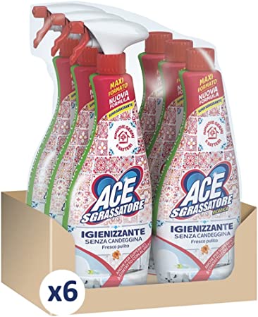 ACE Spray Sgrassatore Igienizzante + Rezerva, Fara Bicarbonat, Pachet 2 x 800 ml