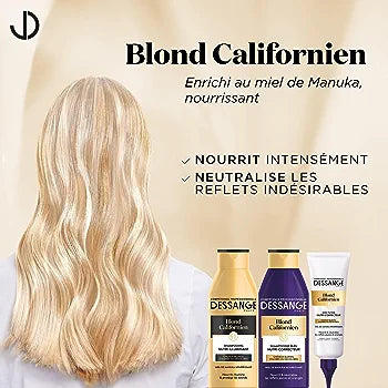 Dessange - Sampon Nutri-Corrector Albastru - Pentru Parul Vopsit sau Decolorat - Blond Californian - 250 ml