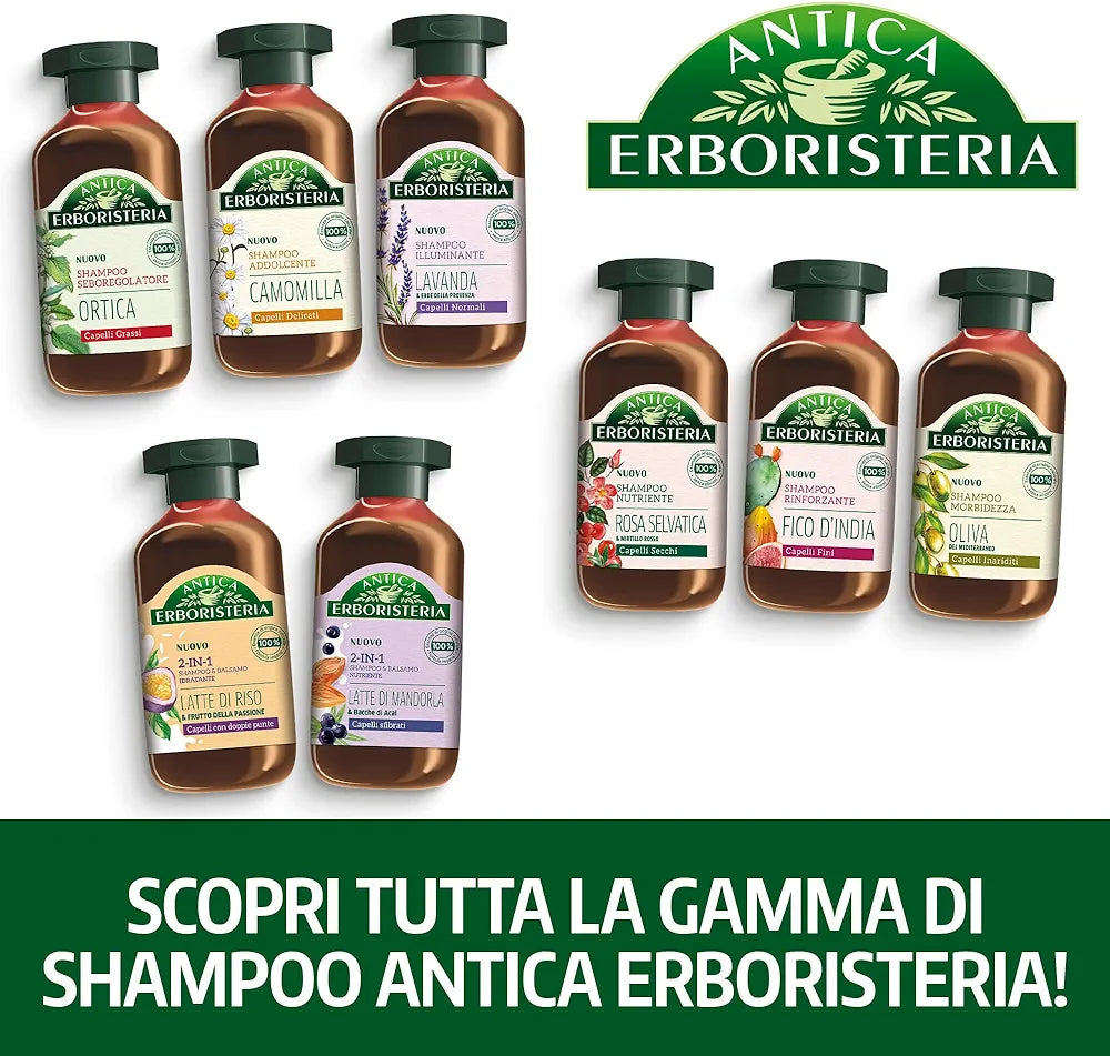 Antica Erboristeria Sampon Antica Erboristeria Softness Masline Mediterane, Sampon pentru par uscat, cu ingrediente naturale