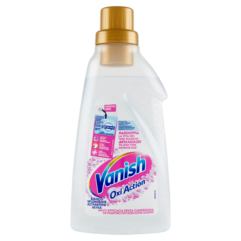 Vanish Oxi Action Gel alb pentru îndepărtarea petelor de rufe 750 ml