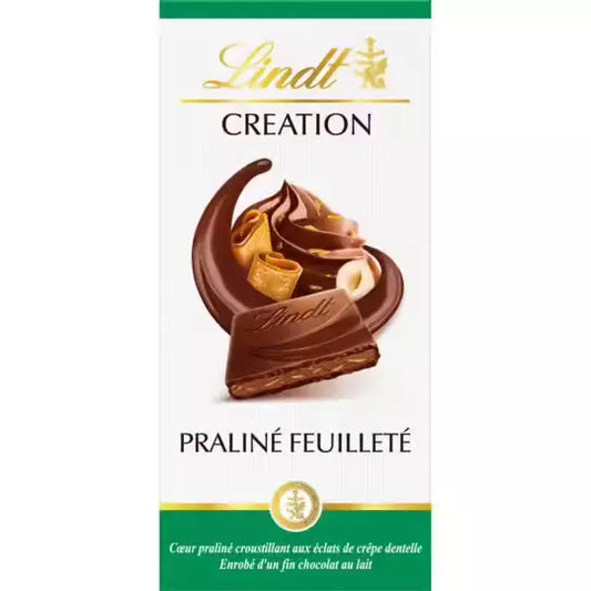 LINDT Ciocolata cu praline si foietaj 150g