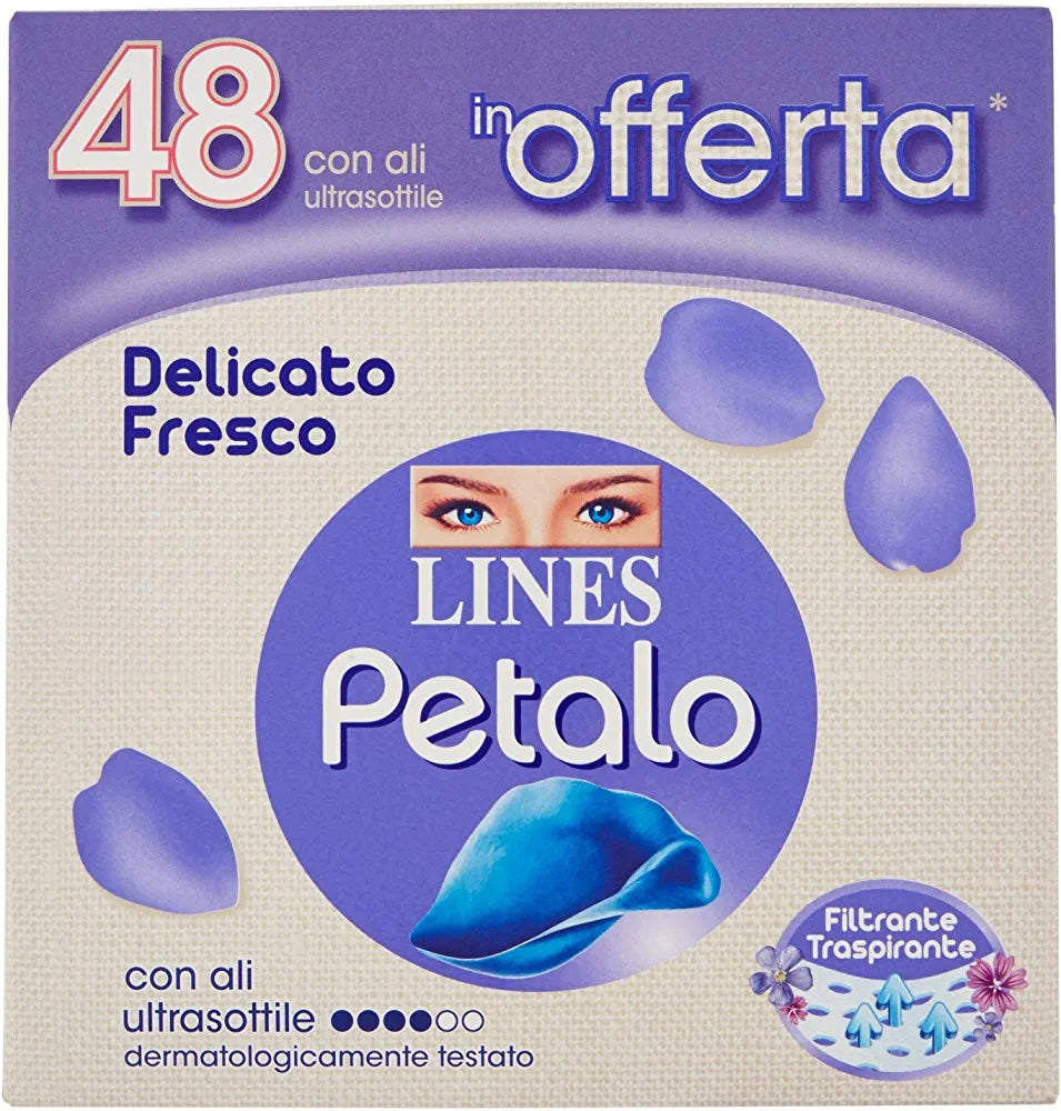 LINES PETALO Ultra absorbante cu aripi, pachet de 48